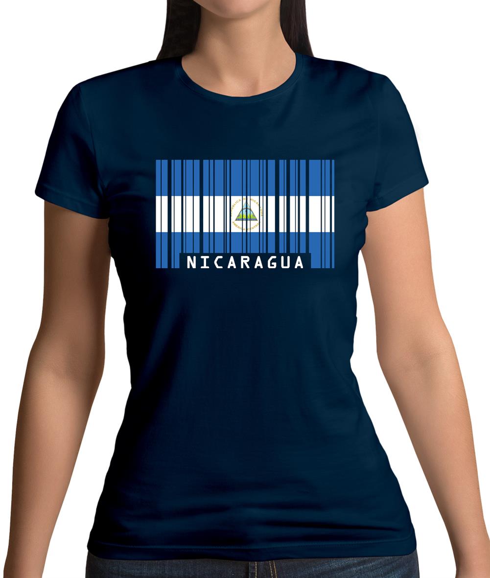Nicaragua Barcode Style Flag Womens T-Shirt Nicaragua Barcode Style Flag Womens T-Shirt