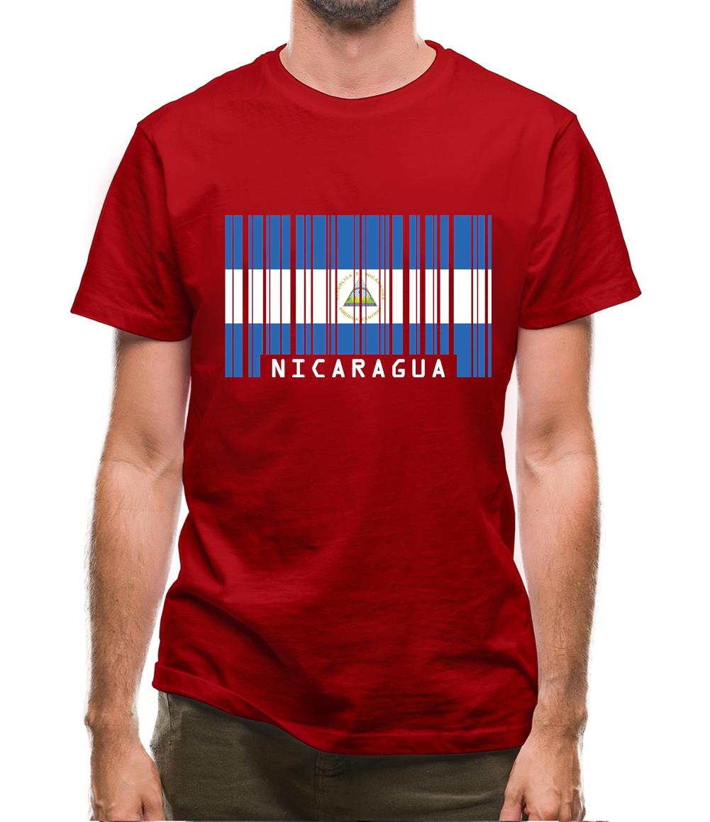 Nicaragua Barcode Style Flag Mens T-Shirt Nicaragua Barcode Style Flag Mens T-Shirt