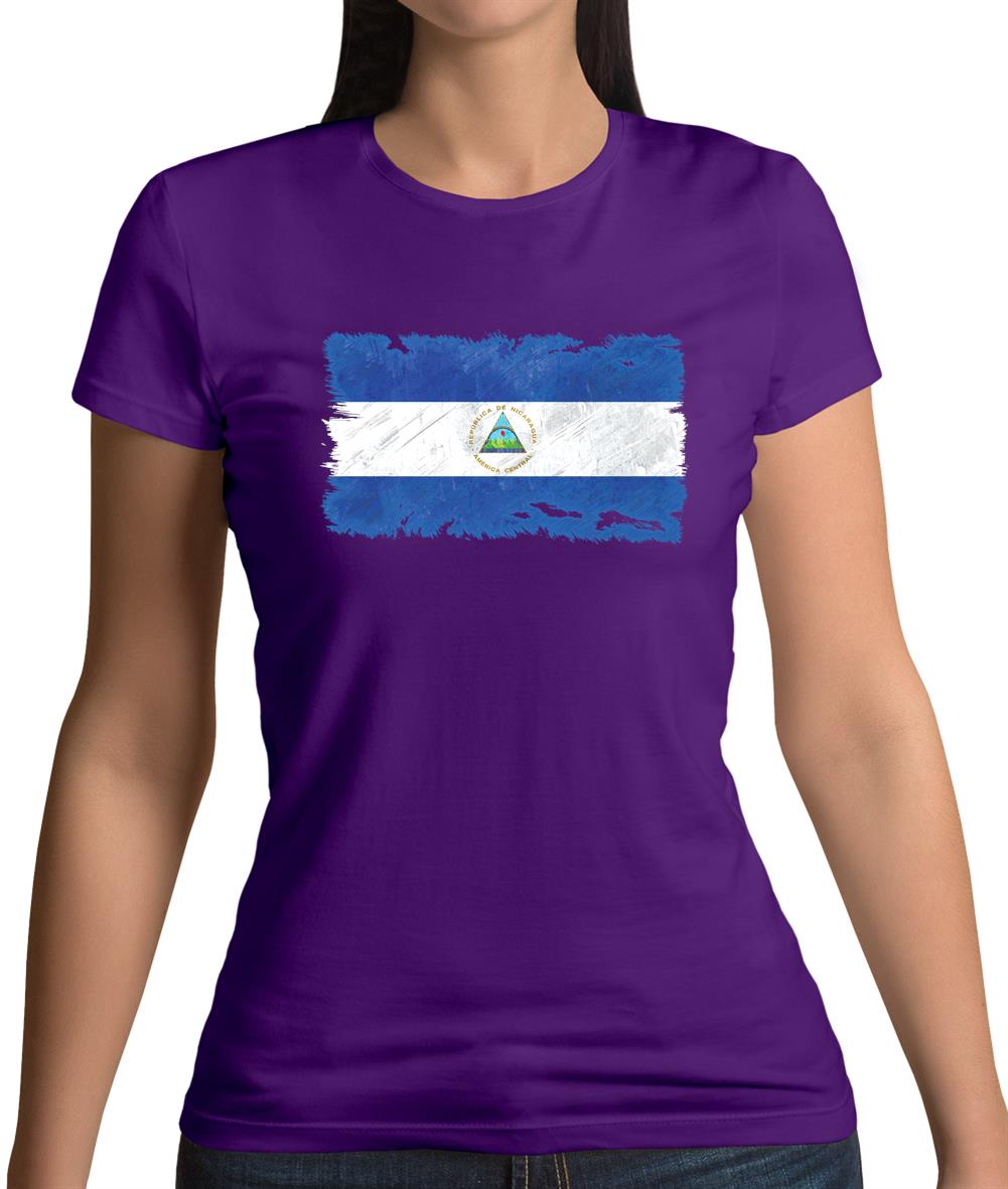 Nicaragua Grunge Style Flag Womens T-Shirt Nicaragua Grunge Style Flag Womens T-Shirt