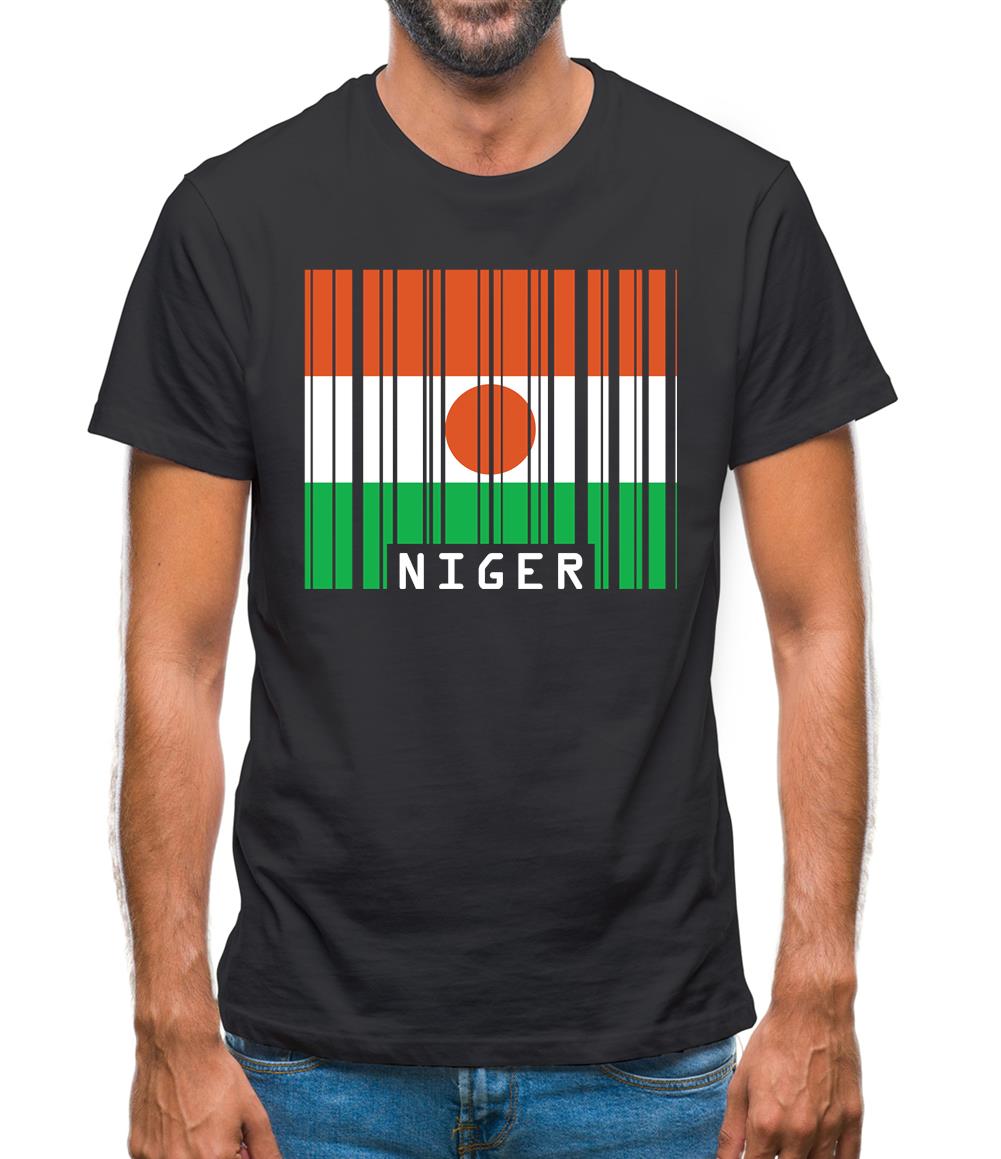 Niger Barcode Style Flag Mens T-Shirt
