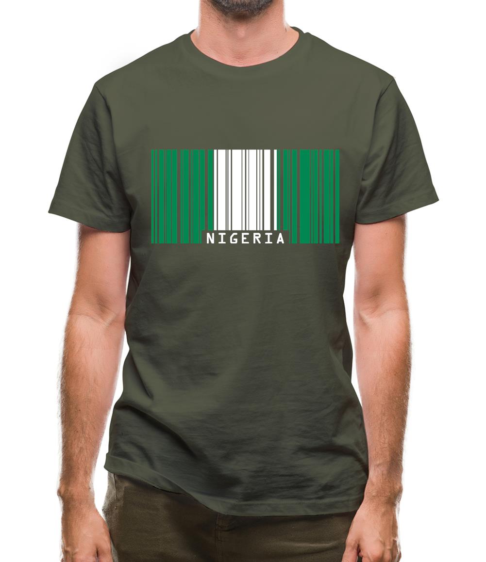 Nigeria Barcode Style Flag Mens T-Shirt Nigeria Barcode Style Flag Mens T-Shirt