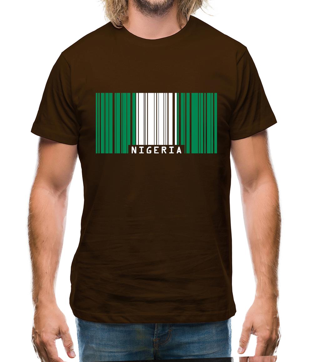 Nigeria Barcode Style Flag Mens T-Shirt Nigeria Barcode Style Flag Mens T-Shirt