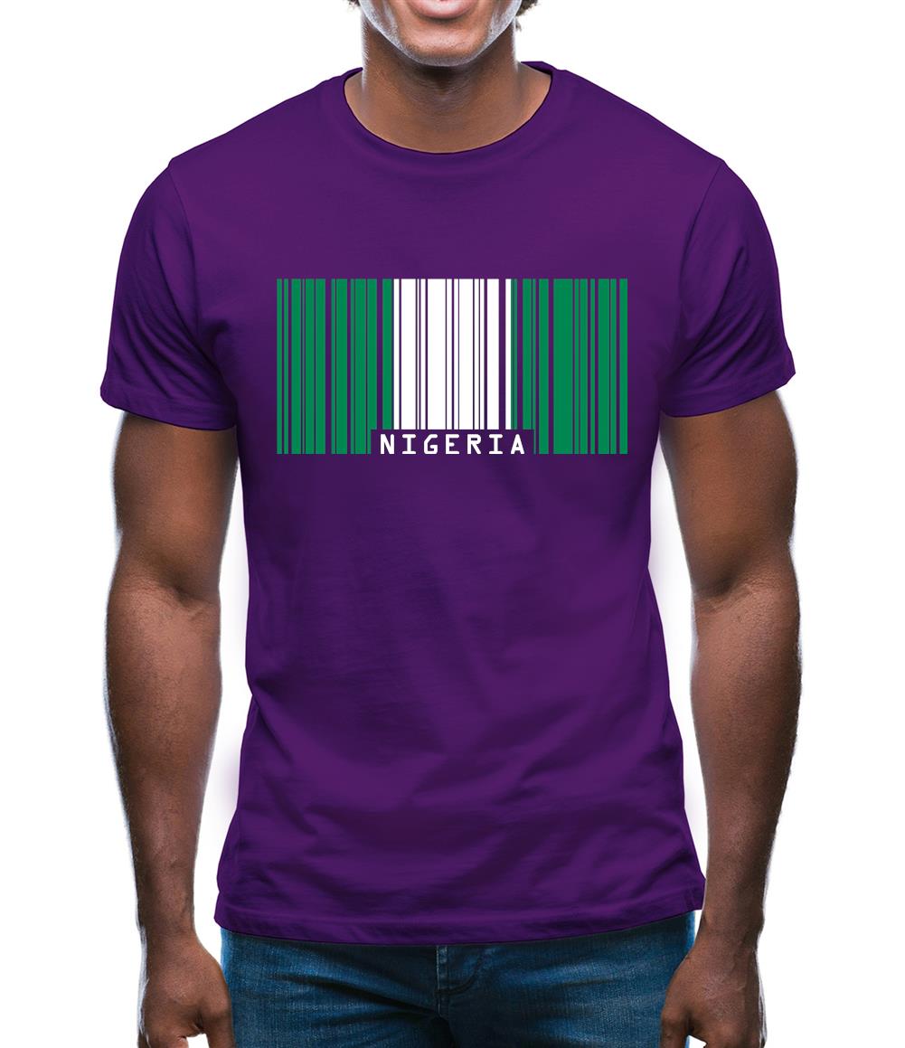 Nigeria Barcode Style Flag Mens T-Shirt Nigeria Barcode Style Flag Mens T-Shirt