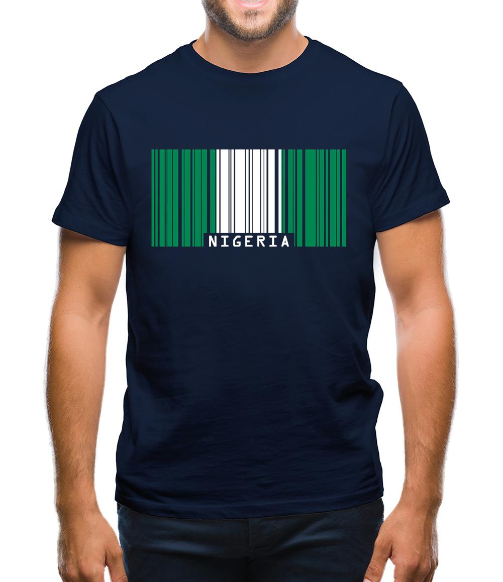 Nigeria Barcode Style Flag Mens T-Shirt Nigeria Barcode Style Flag Mens T-Shirt