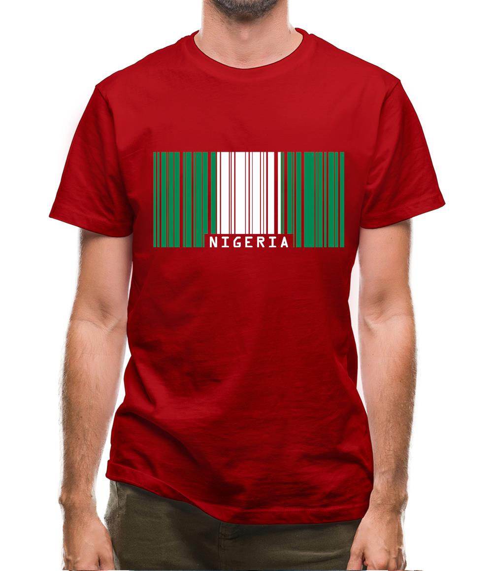 Nigeria Barcode Style Flag Mens T-Shirt Nigeria Barcode Style Flag Mens T-Shirt
