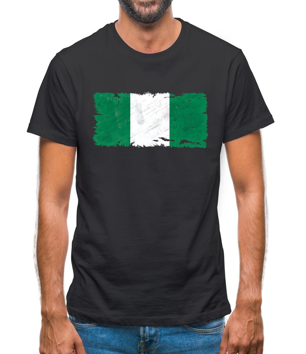 Nigeria Grunge Style Flag Mens T-Shirt Nigeria Grunge Style Flag Mens T-Shirt