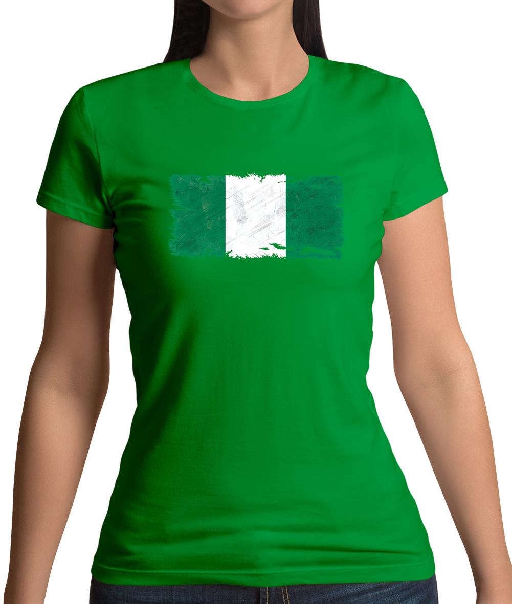 Nigeria Grunge Style Flag Womens T-Shirt Nigeria Grunge Style Flag Womens T-Shirt