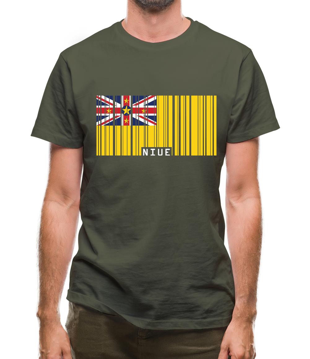 Niue Barcode Style Flag Mens T-Shirt Niue Barcode Style Flag Mens T-Shirt
