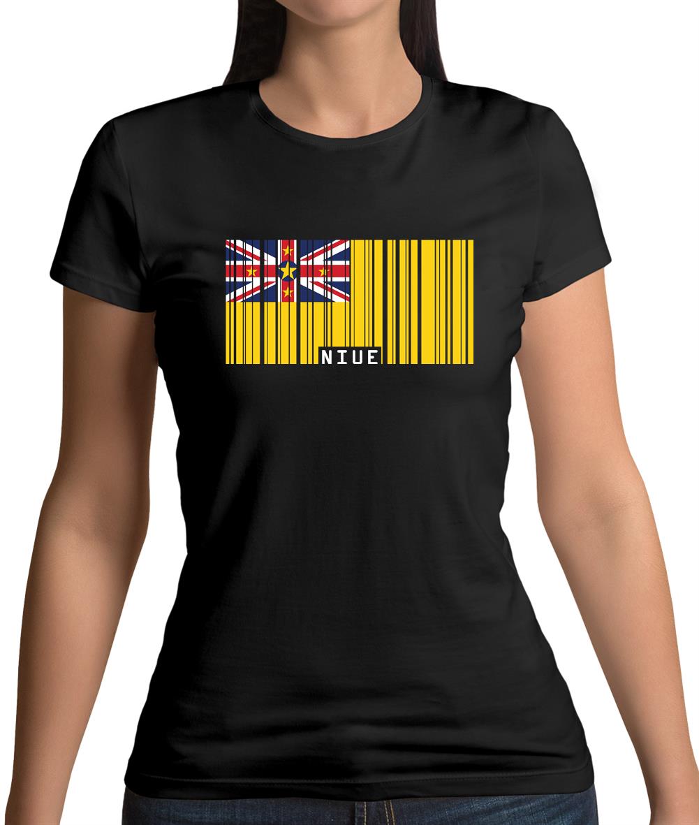 Niue Barcode Style Flag Womens T-Shirt Niue Barcode Style Flag Womens T-Shirt