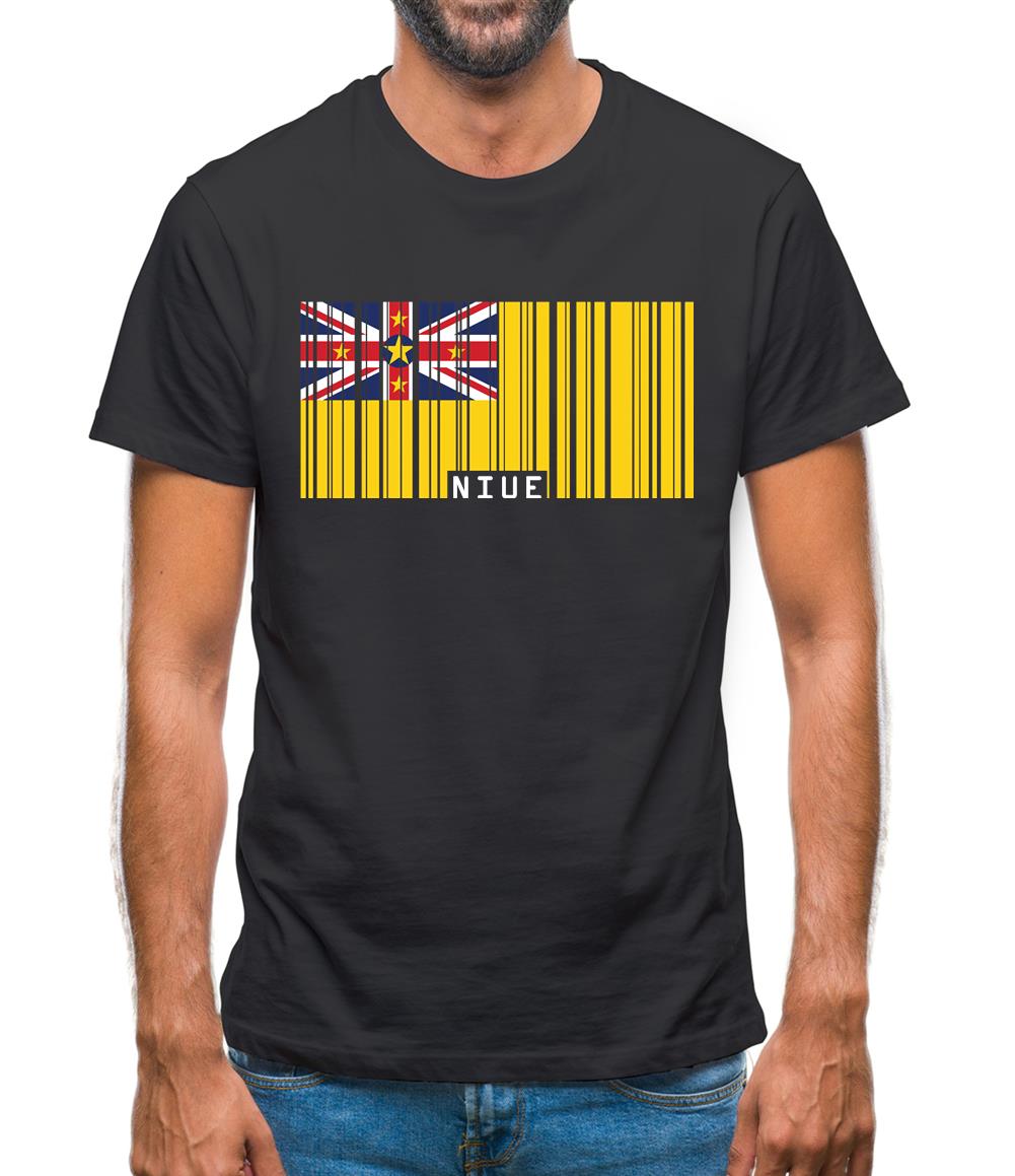 Niue Barcode Style Flag Mens T-Shirt Niue Barcode Style Flag Mens T-Shirt