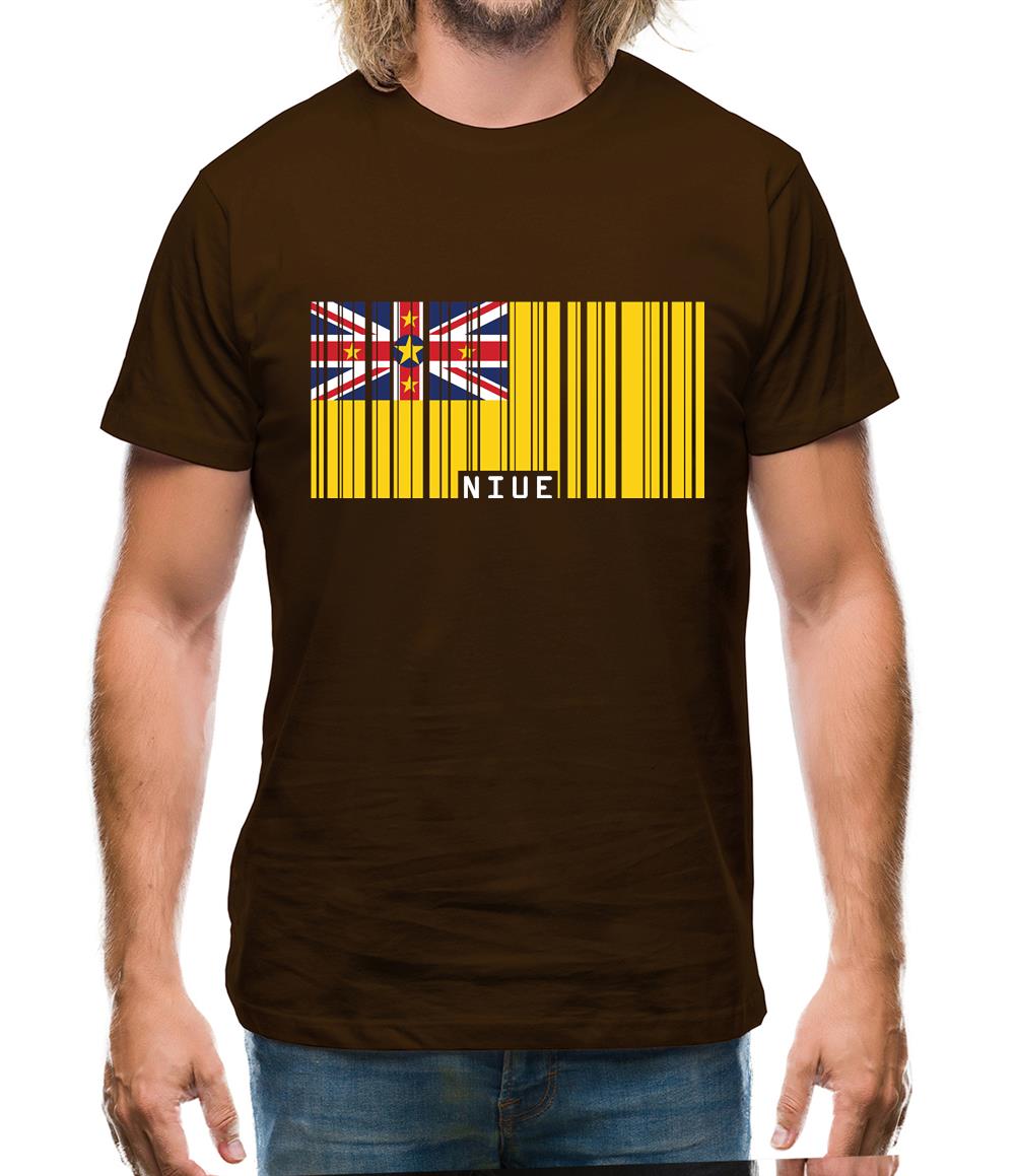 Niue Barcode Style Flag Mens T-Shirt Niue Barcode Style Flag Mens T-Shirt