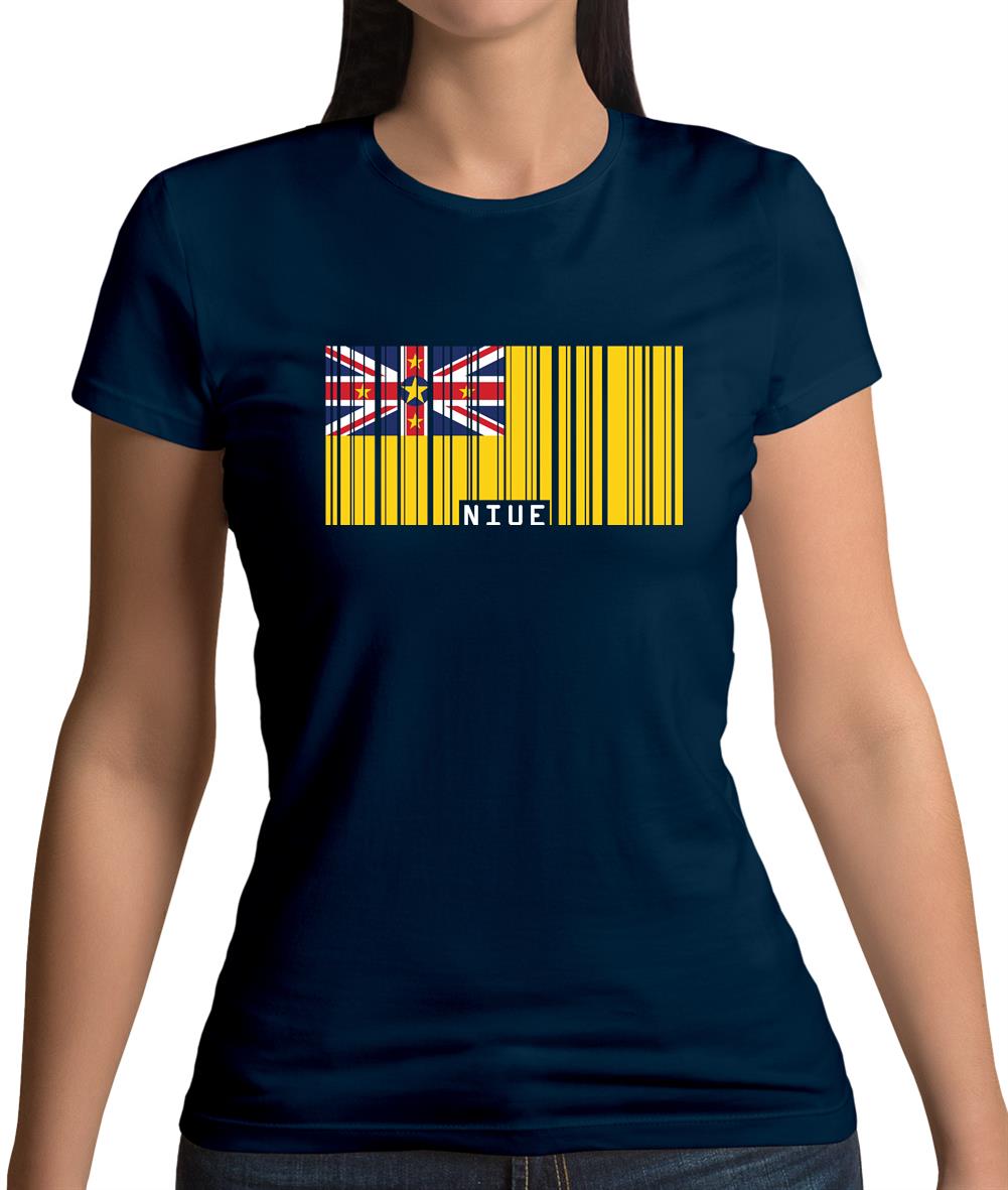 Niue Barcode Style Flag Womens T-Shirt Niue Barcode Style Flag Womens T-Shirt