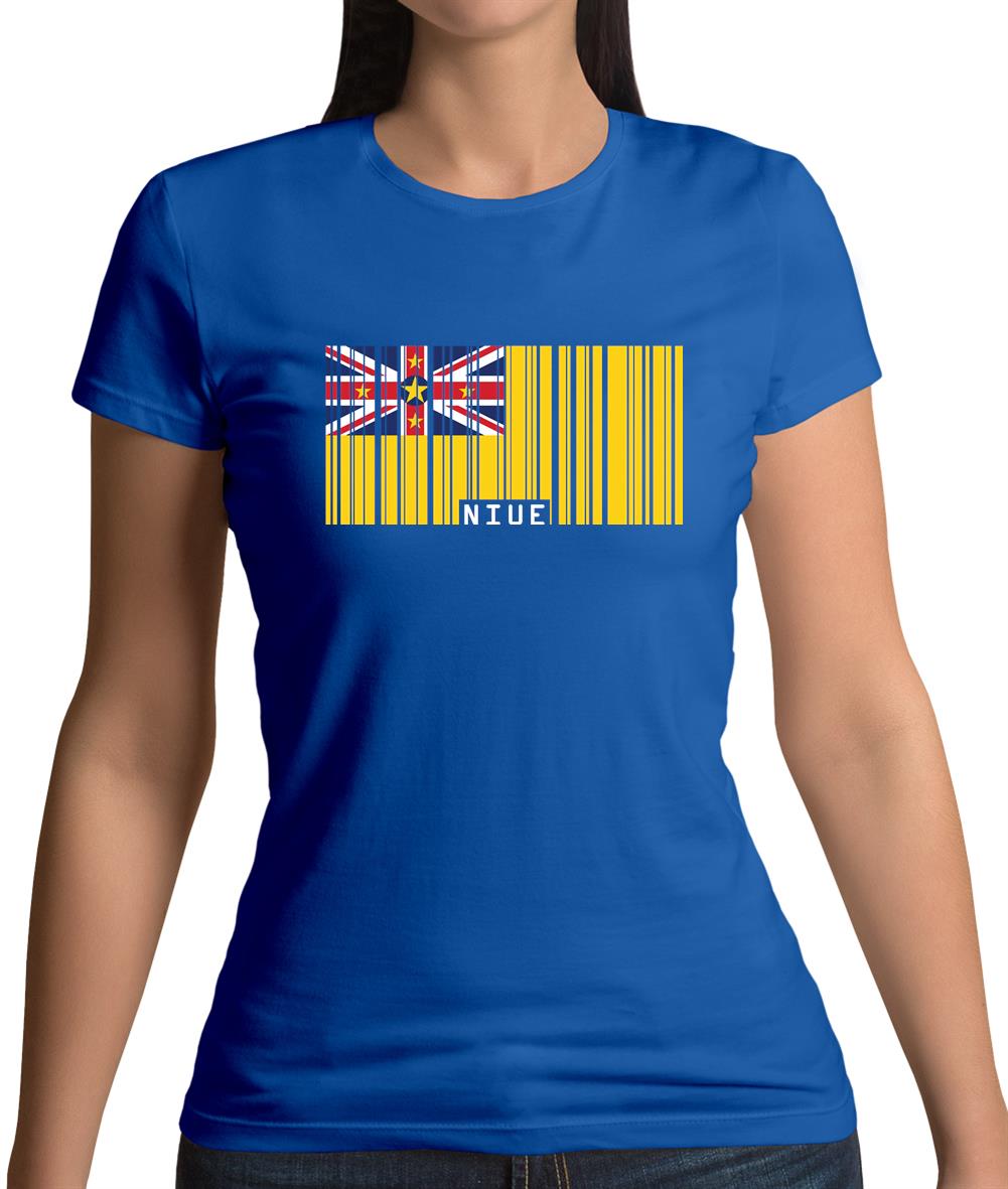 Niue Barcode Style Flag Womens T-Shirt Niue Barcode Style Flag Womens T-Shirt