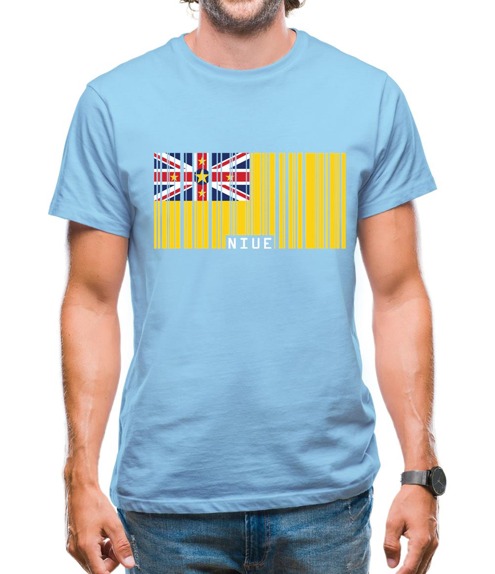 Niue Barcode Style Flag Mens T-Shirt Niue Barcode Style Flag Mens T-Shirt