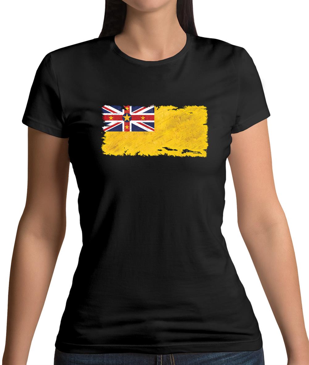 Niue Grunge Style Flag Womens T-Shirt Niue Grunge Style Flag Womens T-Shirt