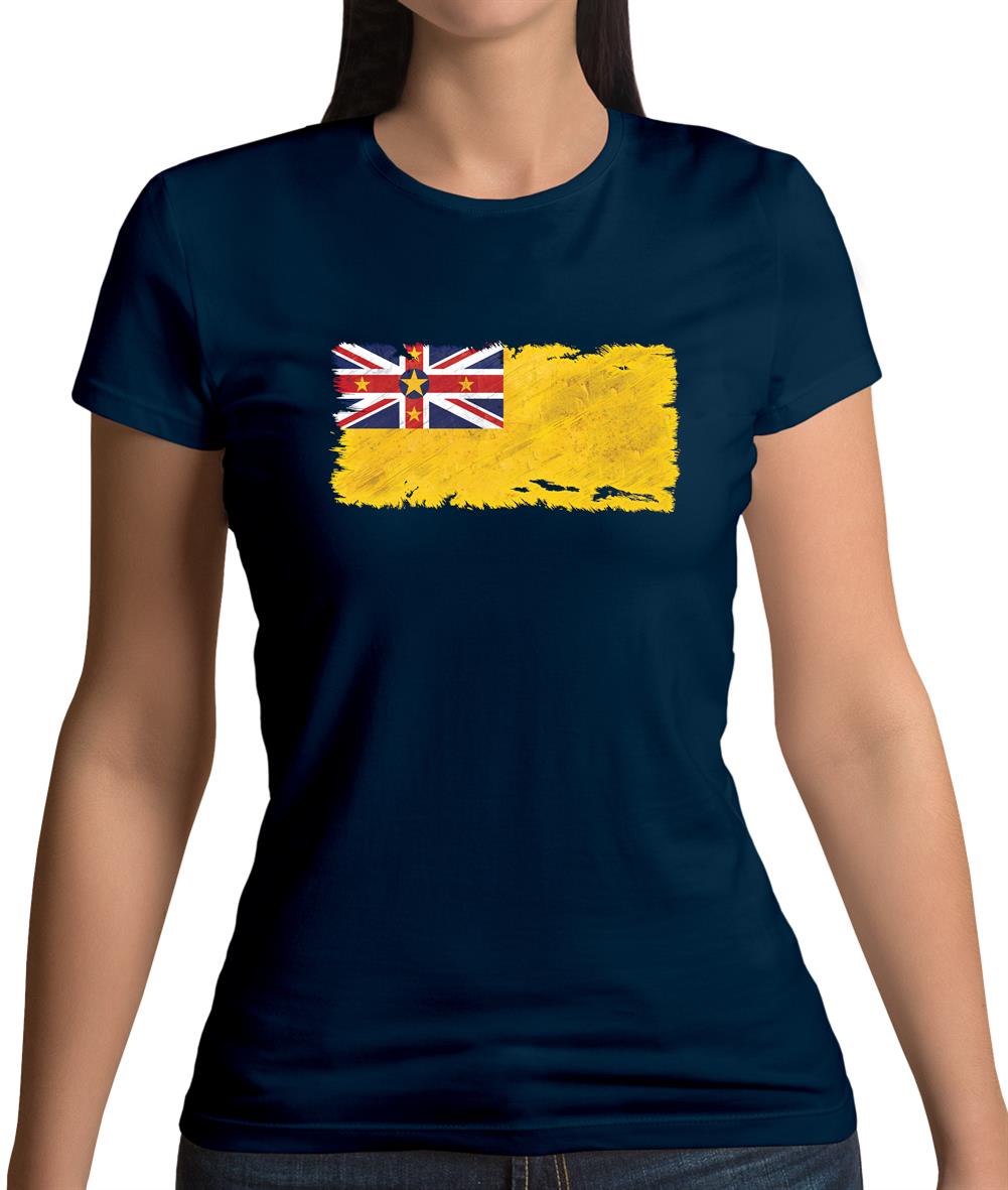 Niue Grunge Style Flag Womens T-Shirt Niue Grunge Style Flag Womens T-Shirt