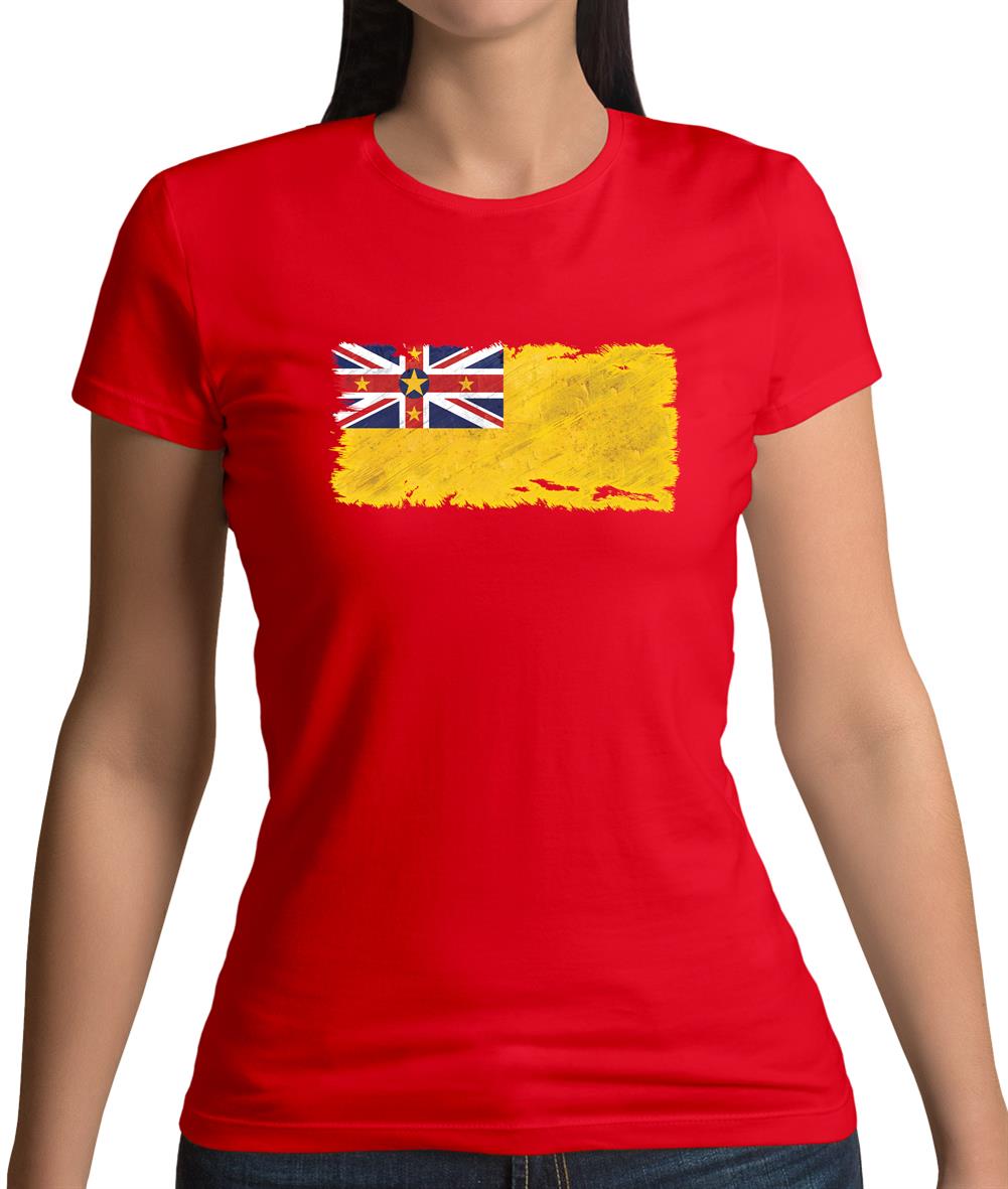 Niue Grunge Style Flag Womens T-Shirt Niue Grunge Style Flag Womens T-Shirt
