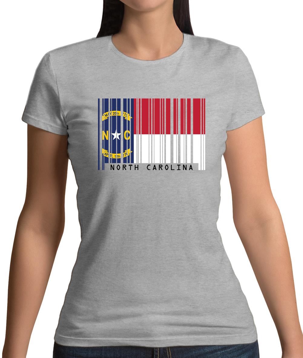 North Carolina  Barcode Style Flag Womens T-Shirt North Carolina  Barcode Style Flag Womens T-Shirt