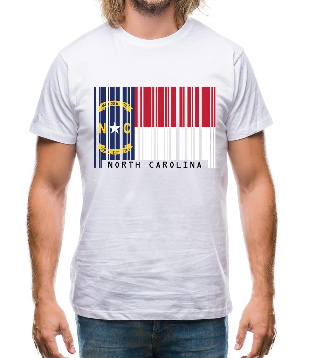 North Carolina  Barcode Style Flag Mens T-Shirt North Carolina  Barcode Style Flag Mens T-Shirt