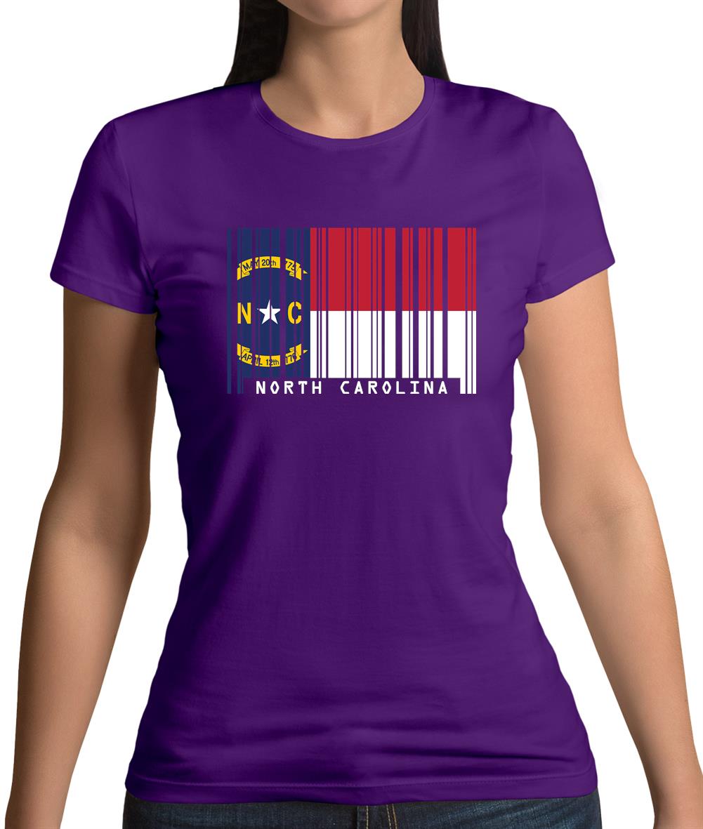 North Carolina  Barcode Style Flag Womens T-Shirt North Carolina  Barcode Style Flag Womens T-Shirt