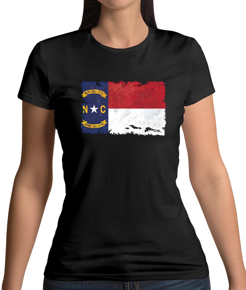 North Carolina Grunge Style Flag Womens T-Shirt North Carolina Grunge Style Flag Womens T-Shirt