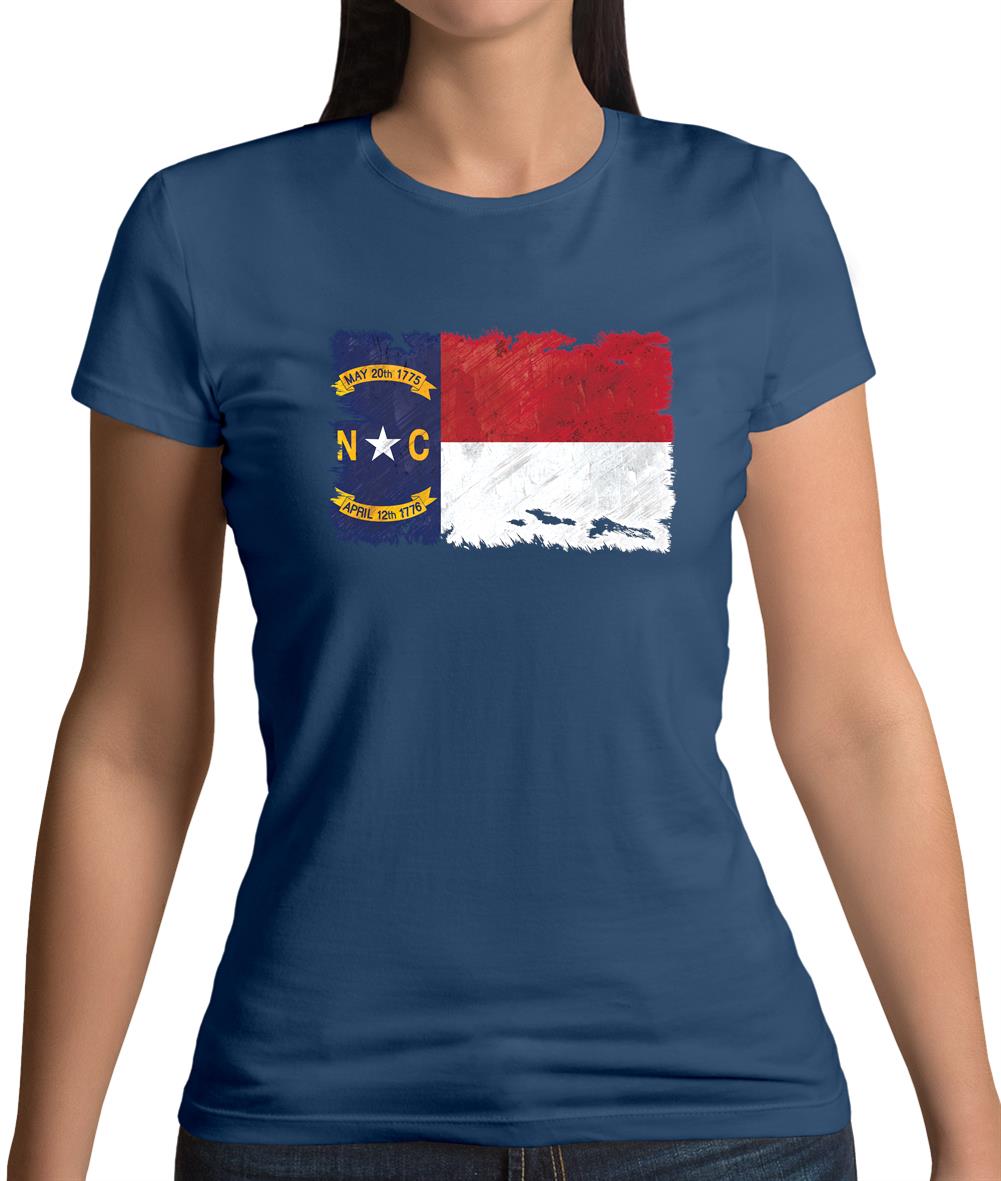 North Carolina Grunge Style Flag Womens T-Shirt North Carolina Grunge Style Flag Womens T-Shirt