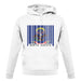 North Dakota  Barcode Style Flag unisex hoodie North Dakota  Barcode Style Flag unisex hoodie