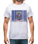 North Dakota  Barcode Style Flag Mens T-Shirt North Dakota  Barcode Style Flag Mens T-Shirt