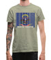 North Dakota  Barcode Style Flag Mens T-Shirt North Dakota  Barcode Style Flag Mens T-Shirt