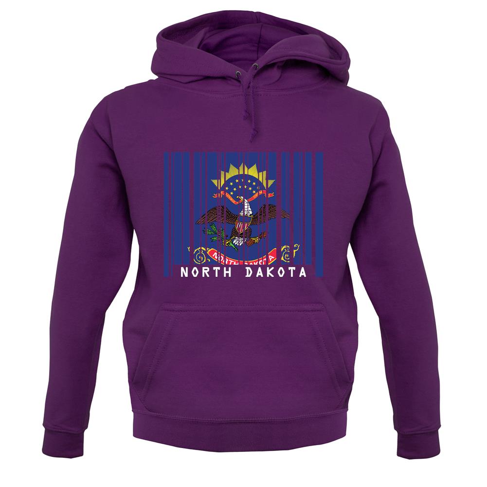North Dakota  Barcode Style Flag unisex hoodie North Dakota  Barcode Style Flag unisex hoodie