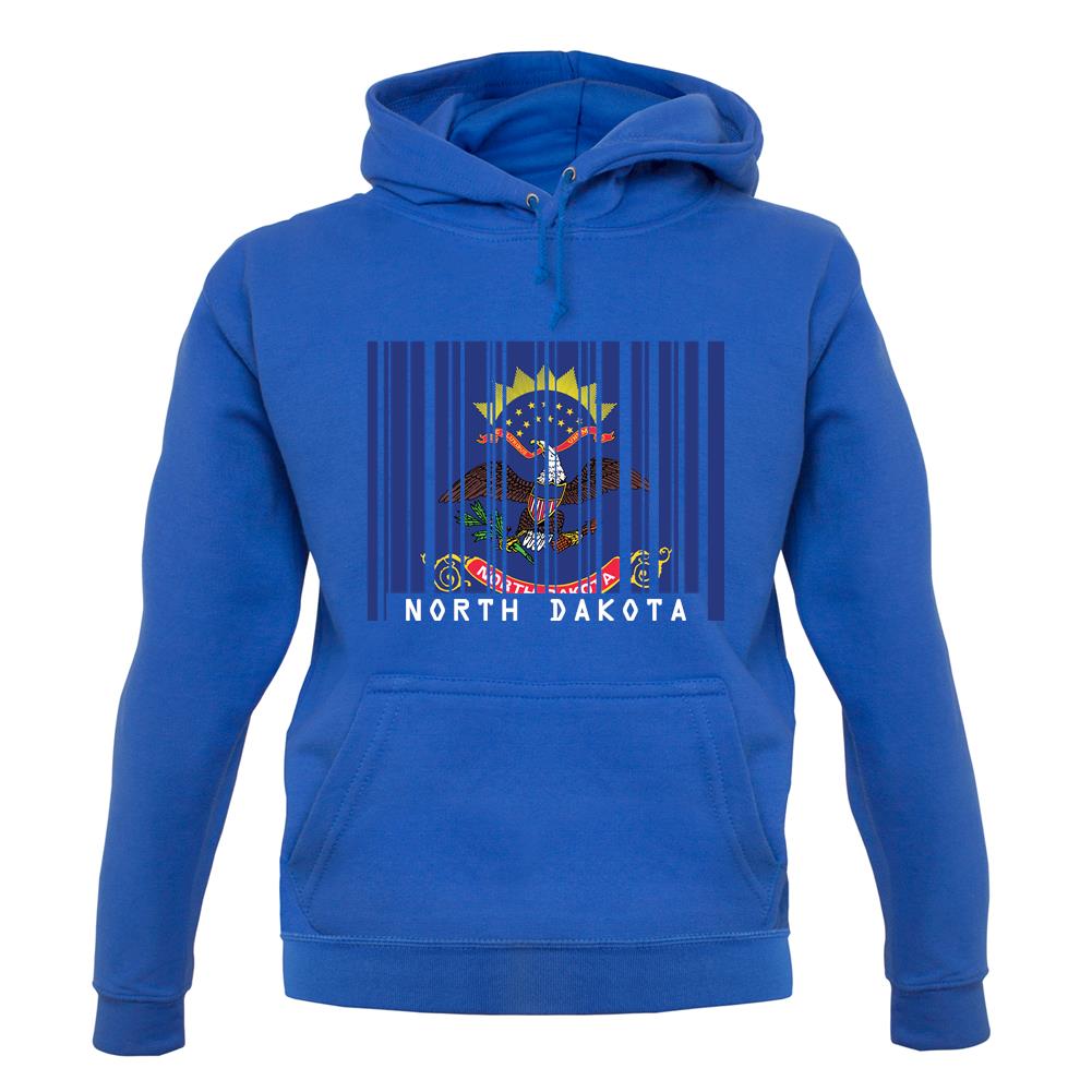 North Dakota  Barcode Style Flag unisex hoodie North Dakota  Barcode Style Flag unisex hoodie