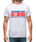 North Korea  Barcode Style Flag Mens T-Shirt North Korea  Barcode Style Flag Mens T-Shirt