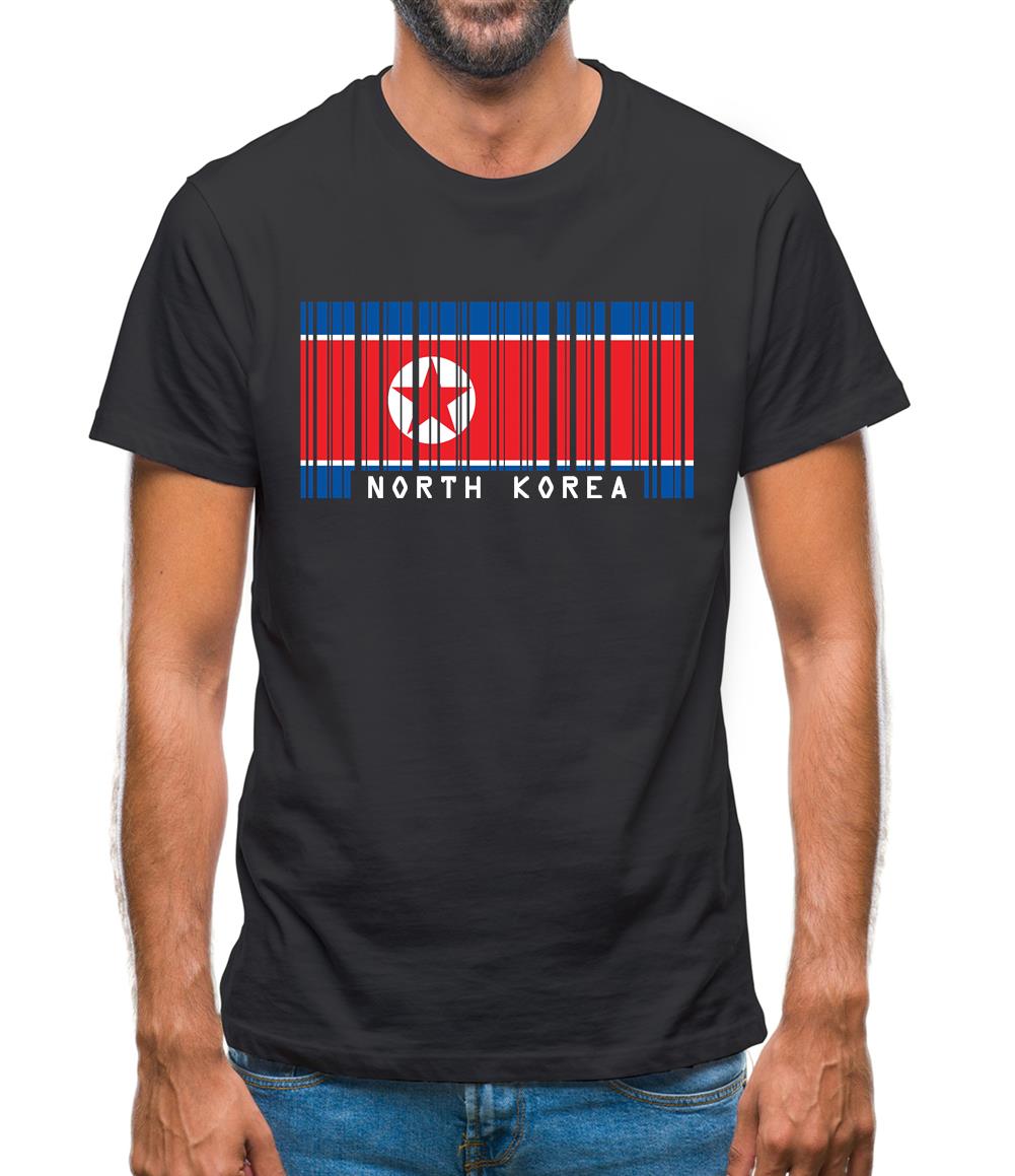 North Korea  Barcode Style Flag Mens T-Shirt