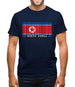 North Korea  Barcode Style Flag Mens T-Shirt North Korea  Barcode Style Flag Mens T-Shirt