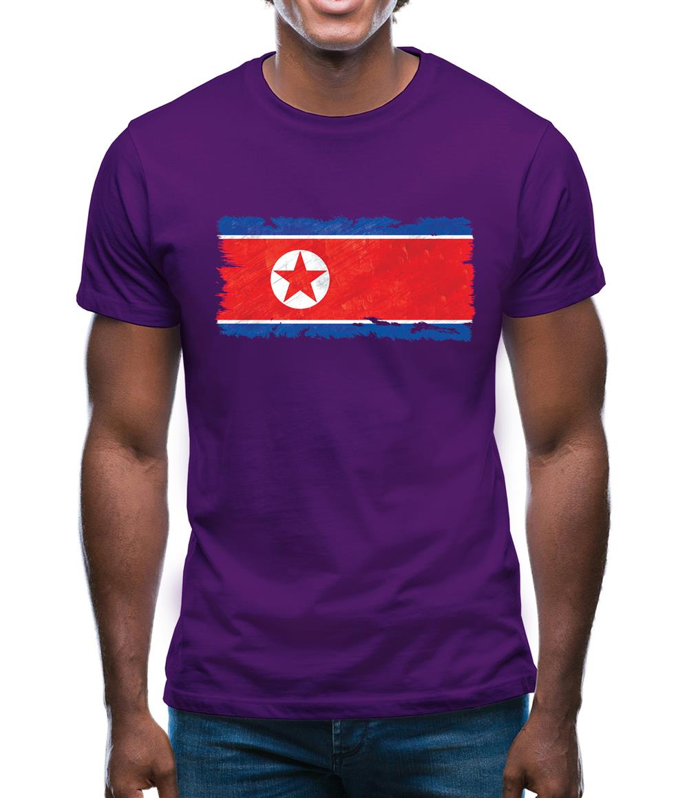 North Korea Grunge Style Flag Mens T-Shirt North Korea Grunge Style Flag Mens T-Shirt