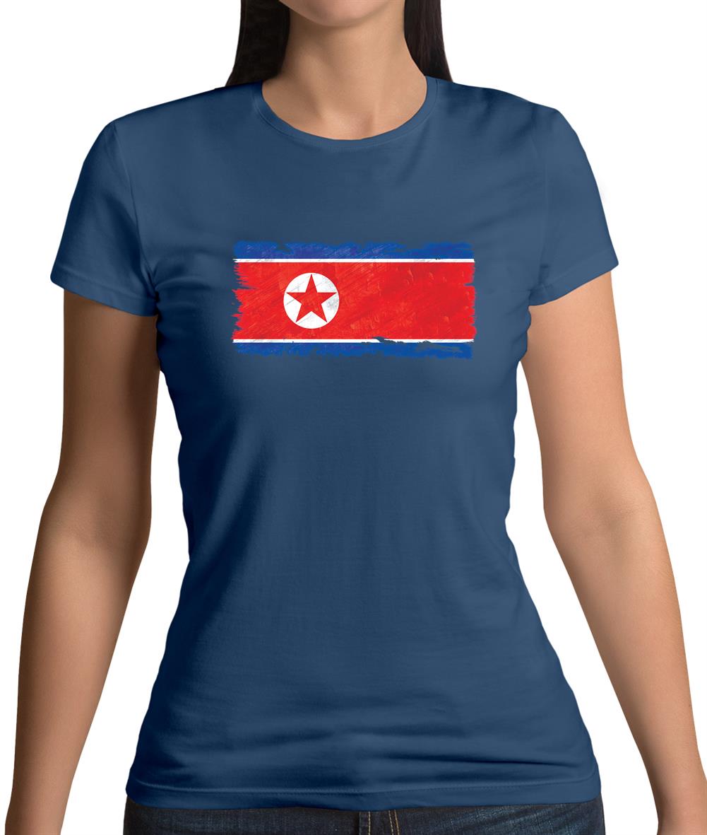 North Korea Grunge Style Flag Womens T-Shirt North Korea Grunge Style Flag Womens T-Shirt