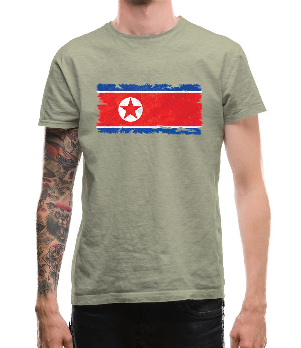 North Korea Grunge Style Flag Mens T-Shirt North Korea Grunge Style Flag Mens T-Shirt