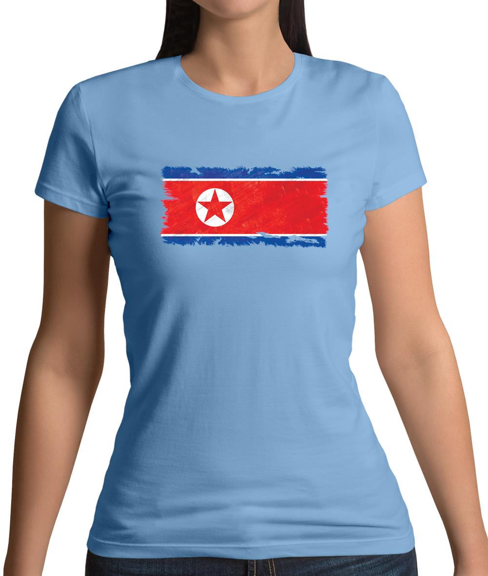 North Korea Grunge Style Flag Womens T-Shirt North Korea Grunge Style Flag Womens T-Shirt