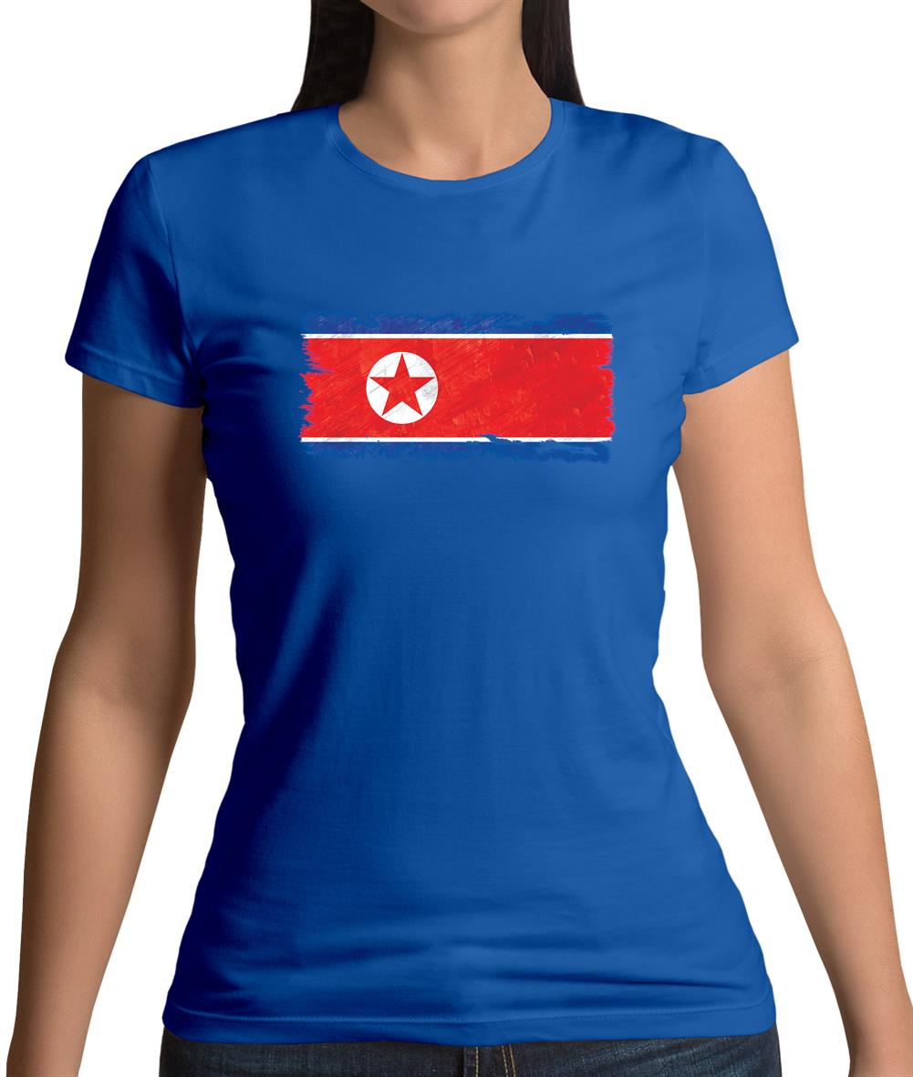 North Korea Grunge Style Flag Womens T-Shirt North Korea Grunge Style Flag Womens T-Shirt