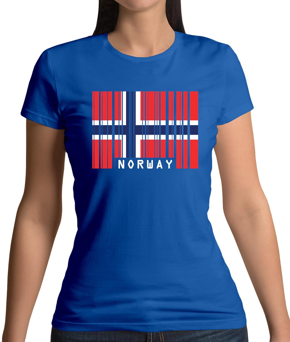 Norway Barcode Style Flag Womens T-Shirt Norway Barcode Style Flag Womens T-Shirt