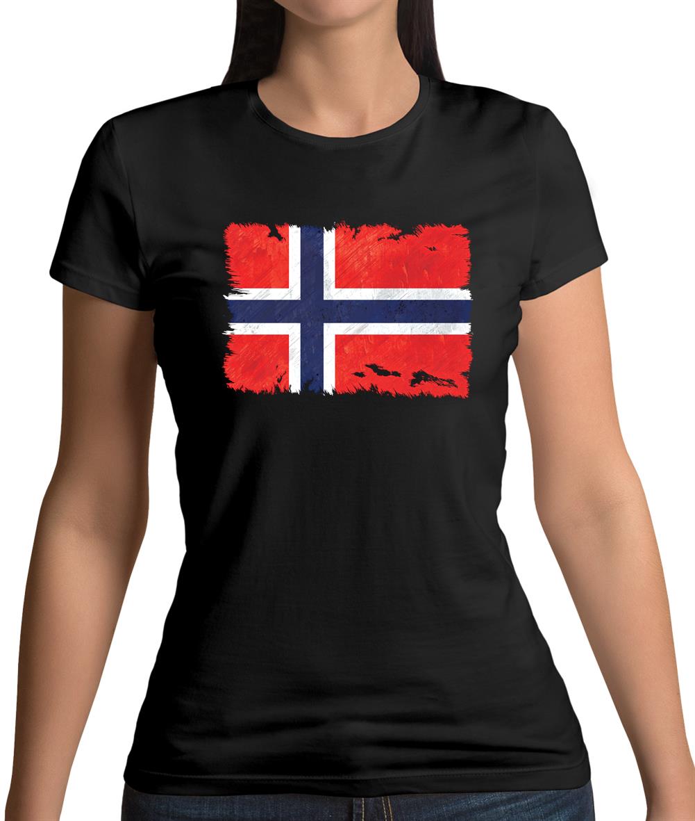 Norway Grunge Style Flag Womens T-Shirt Norway Grunge Style Flag Womens T-Shirt