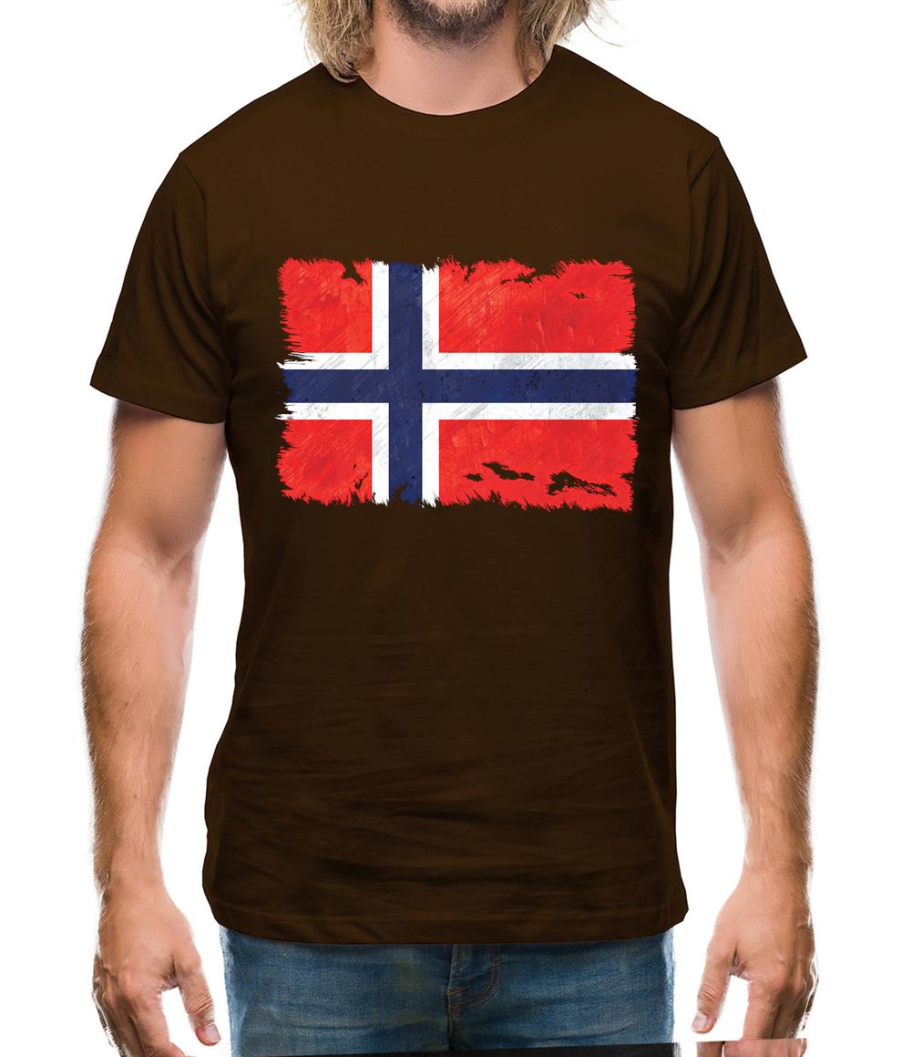 Norway Grunge Style Flag Mens T-Shirt