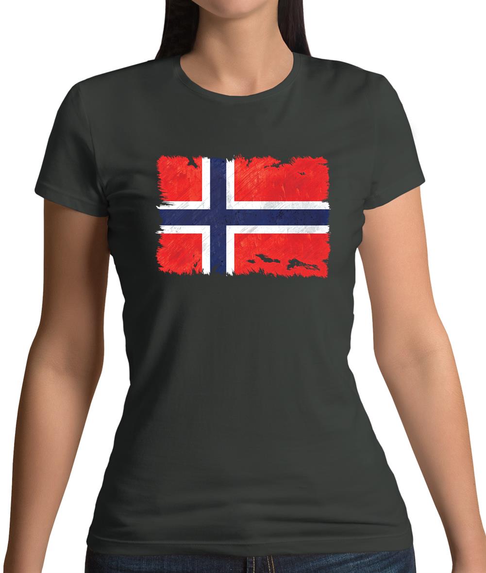 Norway Grunge Style Flag Womens T-Shirt Norway Grunge Style Flag Womens T-Shirt