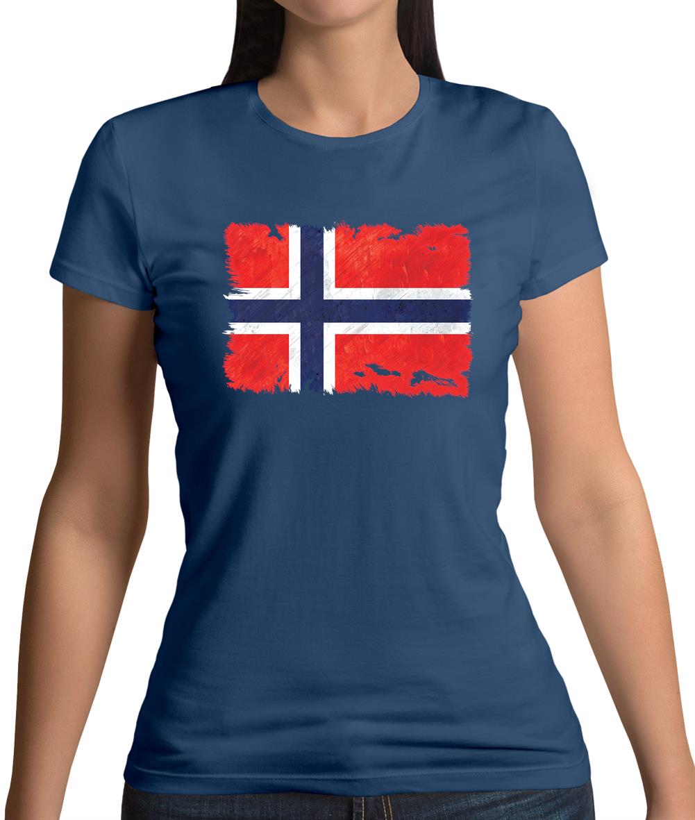 Norway Grunge Style Flag Womens T-Shirt Norway Grunge Style Flag Womens T-Shirt