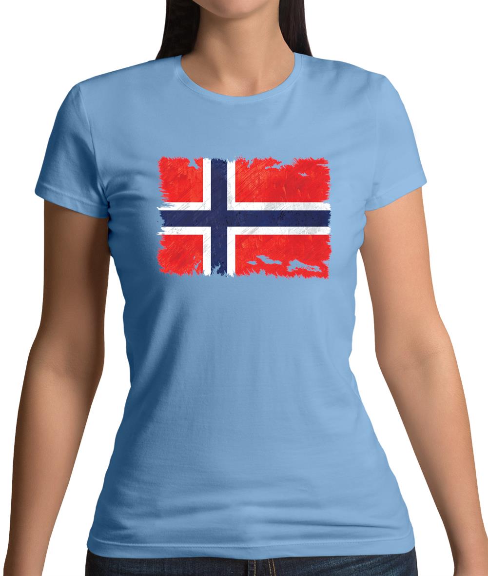Norway Grunge Style Flag Womens T-Shirt Norway Grunge Style Flag Womens T-Shirt