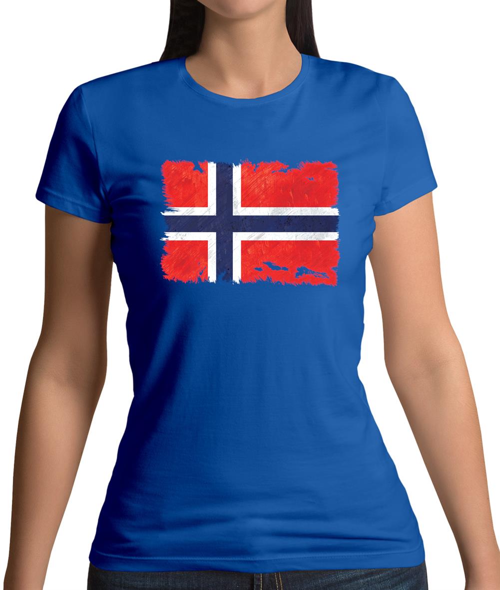 Norway Grunge Style Flag Womens T-Shirt Norway Grunge Style Flag Womens T-Shirt