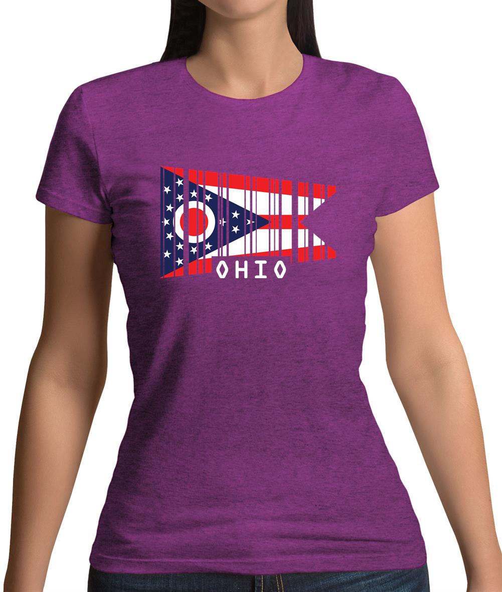Ohio Barcode Style Flag Womens T-Shirt Ohio Barcode Style Flag Womens T-Shirt