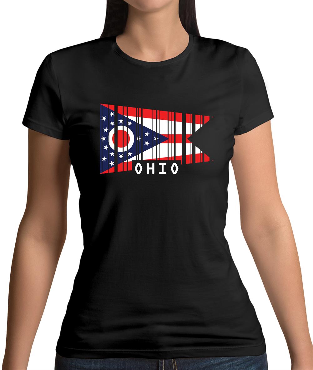 Ohio Barcode Style Flag Womens T-Shirt Ohio Barcode Style Flag Womens T-Shirt