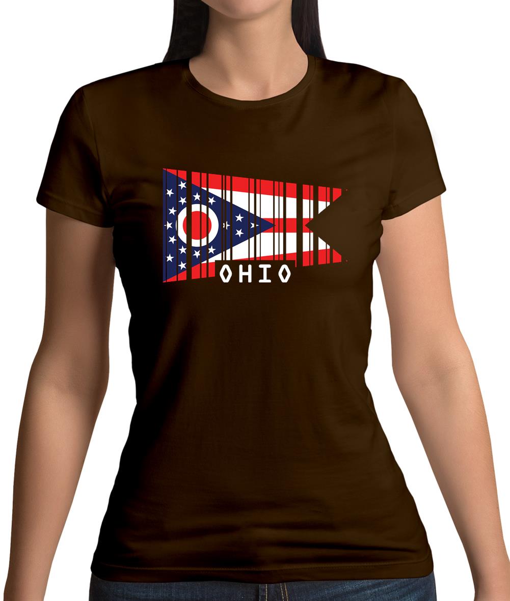 Ohio Barcode Style Flag Womens T-Shirt Ohio Barcode Style Flag Womens T-Shirt