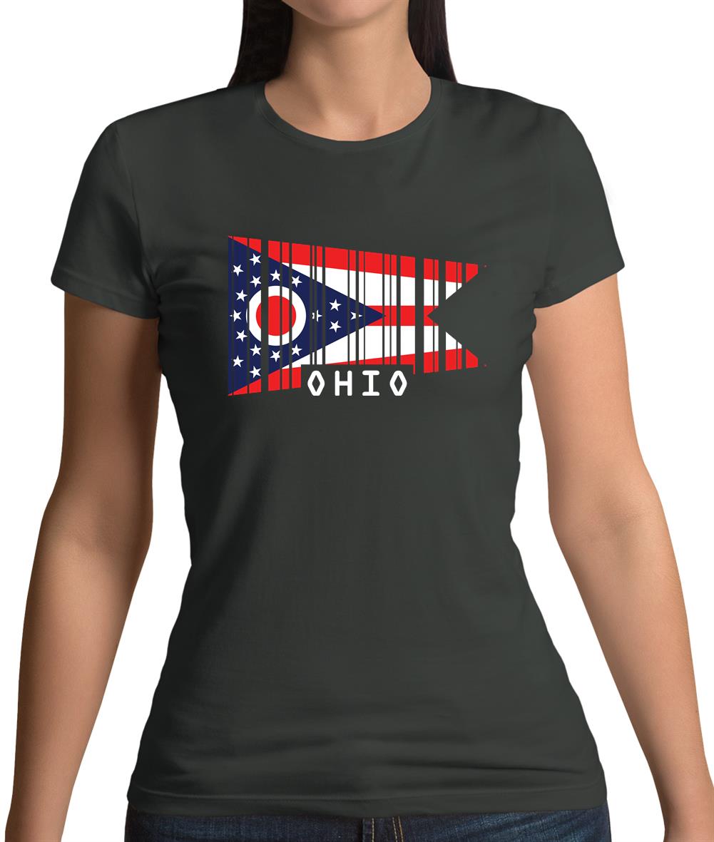 Ohio Barcode Style Flag Womens T-Shirt Ohio Barcode Style Flag Womens T-Shirt